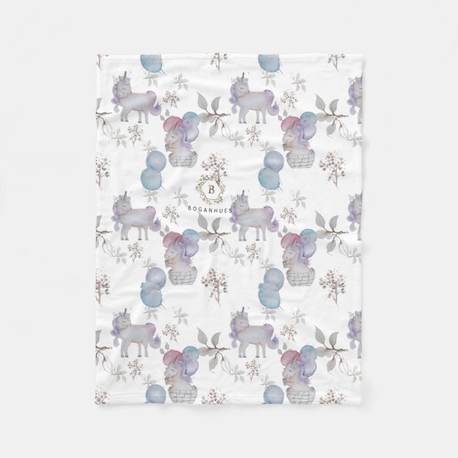 Blommigt Nursery Whimsical print baby filt (Framsidan)