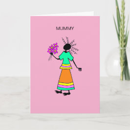 Blommigt och Abstrakt Girl Inspirational Mummy Kort