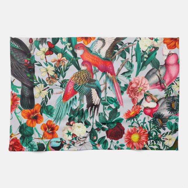 BLOMMIGT OCH BIRDS XIV-II KÖKSHANDDUK (Horisontell)