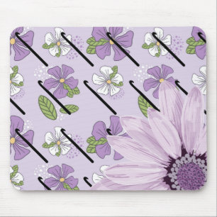 Blommigt och Crochet Krok Mousepad Musmatta