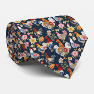 Blommigt och Denim Patchwork Collage Farm Chickens Slips
