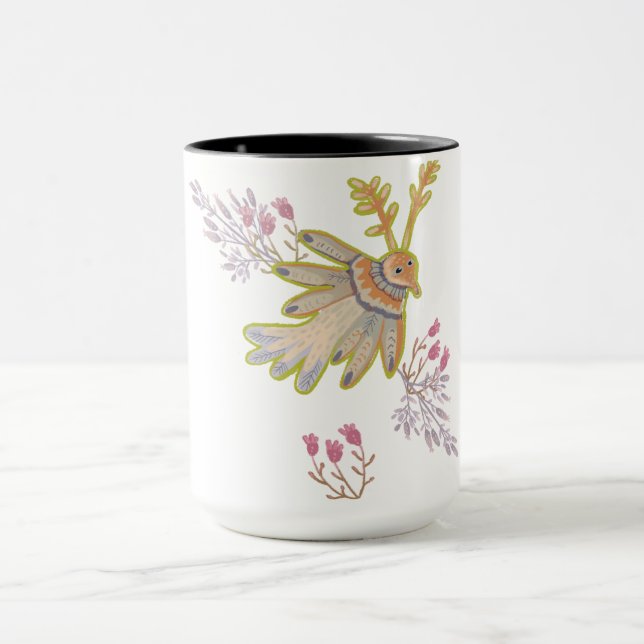 blommigt och fåglar mugg (Center)