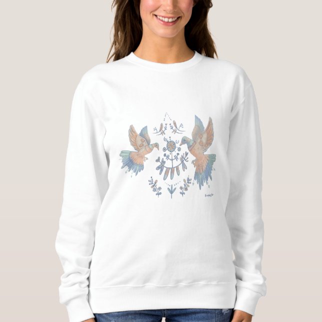 blommigt och fåglar t shirt (Framsida)
