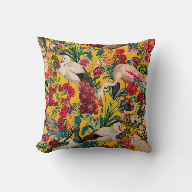 BLOMMIGT OCH FÅGLAR XVIII KUDDE (Framsida)