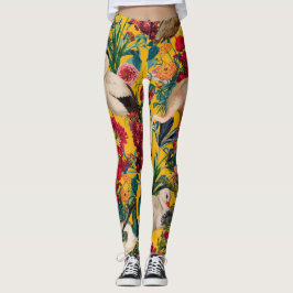 BLOMMIGT OCH FÅGLAR XVIII LEGGINGS