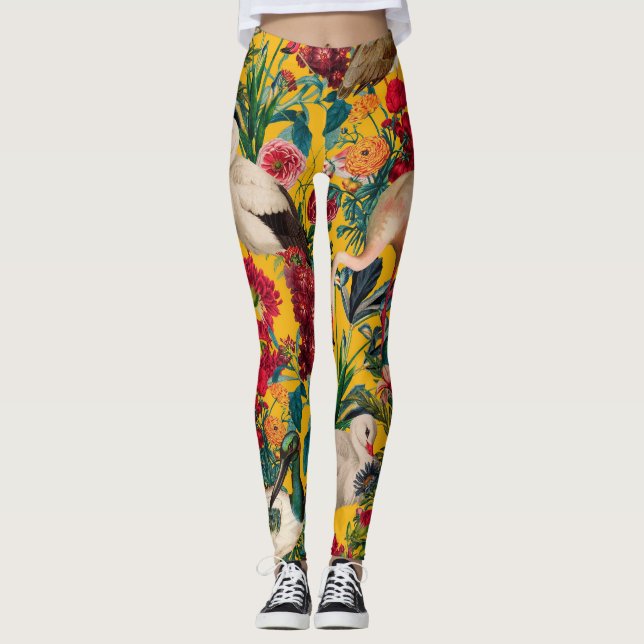 BLOMMIGT OCH FÅGLAR XVIII LEGGINGS (Framsida)