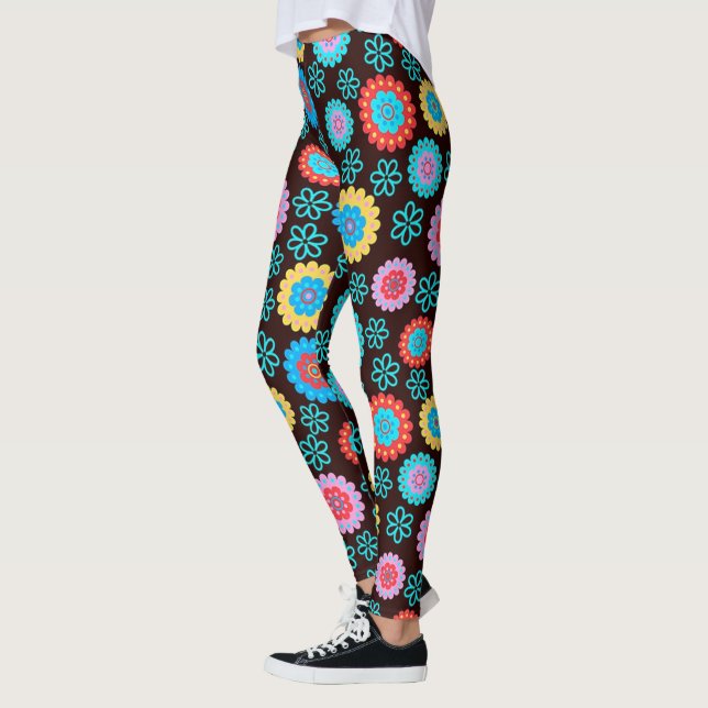 Blommigt och färgämnen leggings (Vänster)