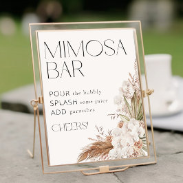 Blommigt och fjädrar Mimosa Pub Poster
