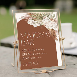 Blommigt och fjädrar Mimosa Pub Poster