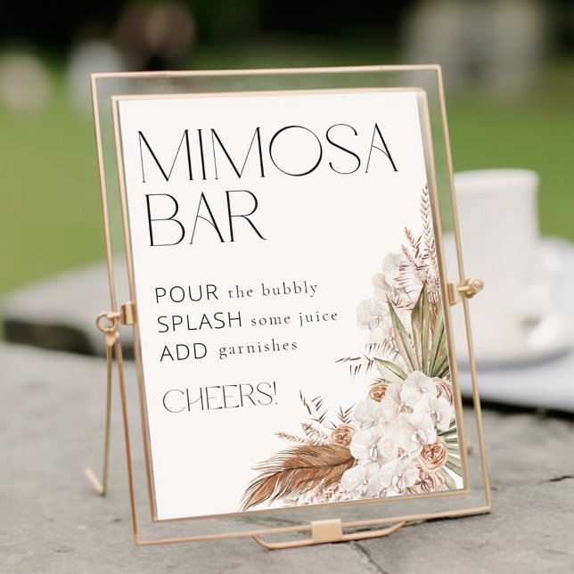 Blommigt och fjädrar Mimosa Pub Poster (Skapare uppladdad)