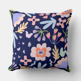 Blommigt och fjäril i Vår Dekorativ kudde