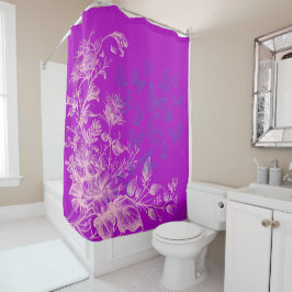 Blommigt och fjärilar för vacker Lila Vild