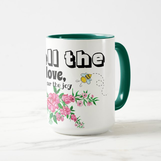 Blommigt och fjärilar mugg (Framsida höger)