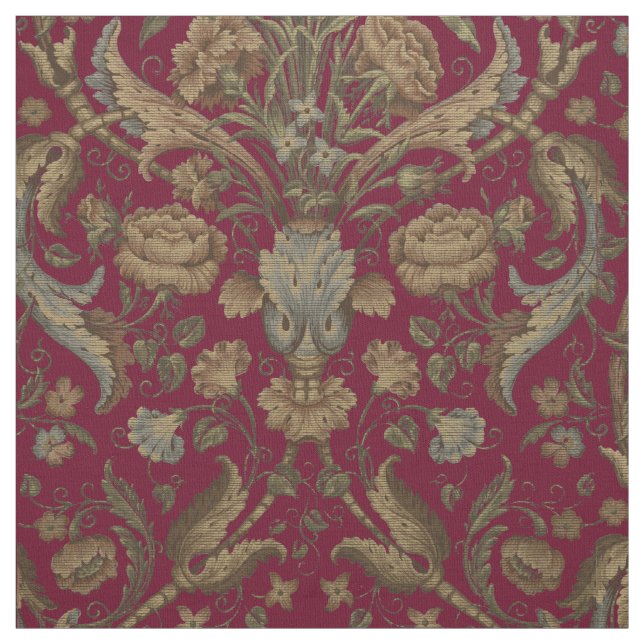 Blommigt och Foliage Imitation Tapestry Weave Möns Tyg (Provkarta)