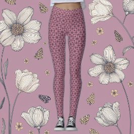Blommigt- och geometrisk harmoni leggings
