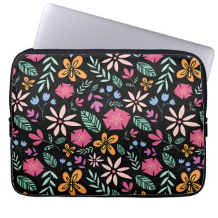 Blommigt och glamm, sömlöst Mönster Laptop Fodral
