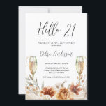 Blommigt och glas för bränd Orange 21:a födelsedag Inbjudningar<br><div class="desc">Bränd Orange Blommigt och glasögon 21:a födelsedagsinbjudan Sweet hej 21-födelsedagsinbjudan med två höga glasögon och en underbar bohemisk bränd orange och beige blommigt arrangemang. Den här designen har också ett redigerbart modernt kalligrafteckensnitt.</div>