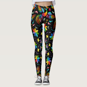 Blommigt och glöd, sömlös Mönster-sommar Leggings