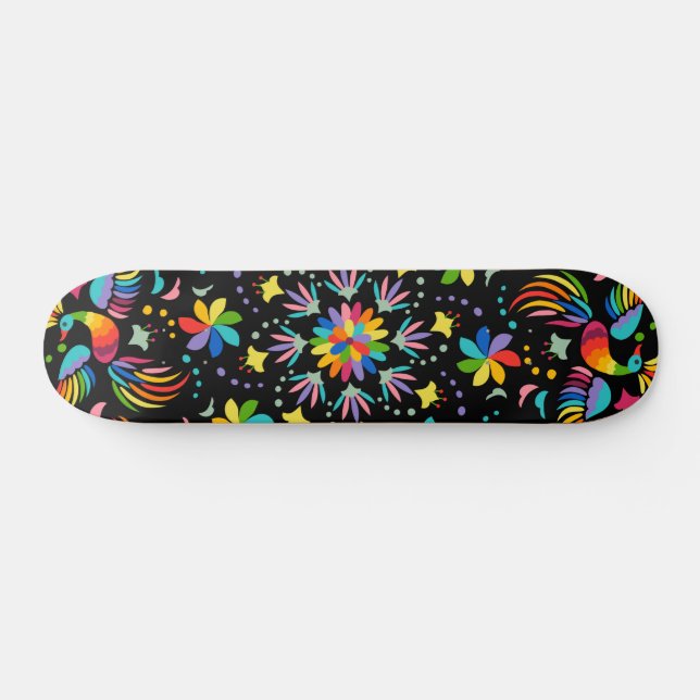 Blommigt och glöd, sömlös Mönster-sommar   Mini Skateboard Bräda 18,5 Cm (Horz)