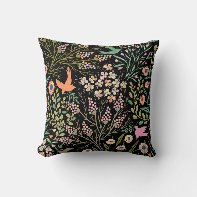 Blommigt och glöd, sömlös Mönster, sommartid, Färg Kudde (Framsida)