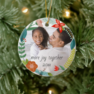 Blommigt och Gräs utandning Fullt Photo Helgda Julgransprydnad Keramik