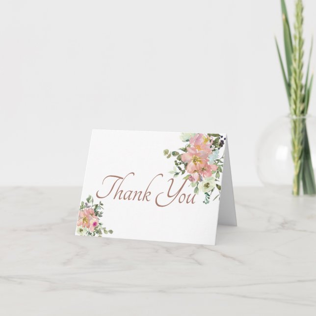  blommigt och gshell-vattenfärgstack för bilen tack kort (Framsida)