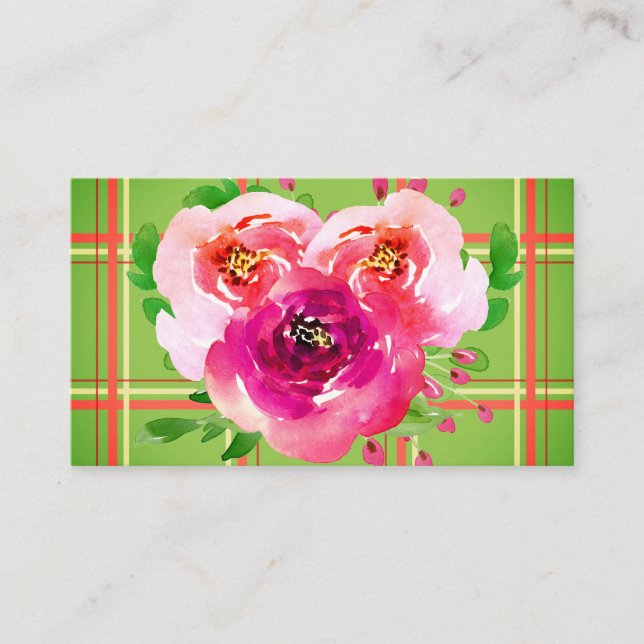 Blommigt och inramning visitkort (Framsida)