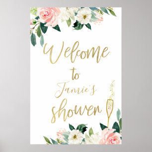 Blommigt och Möhippa av glas Poster