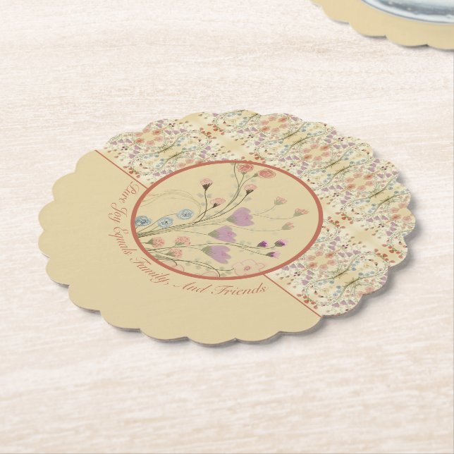 Blommigt- och Mönster-utformning Underlägg Papper (Vinklad)