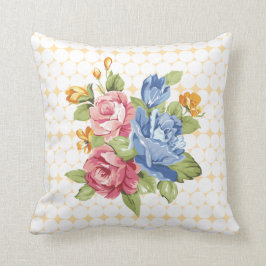 Blommigt och pärlor kudde