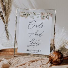 blommigt- och presentkort för vattenfärgspampas poster