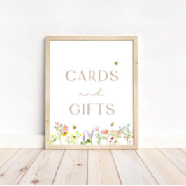 Blommigt- och presentkort för Wildblomma Bumblebee Poster