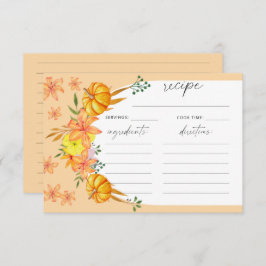 Blommigt- och pumpfack - receptkort