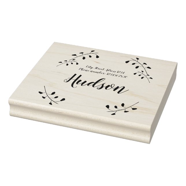 Blommigt- och returadress frimärke stämpel (Stämpel)