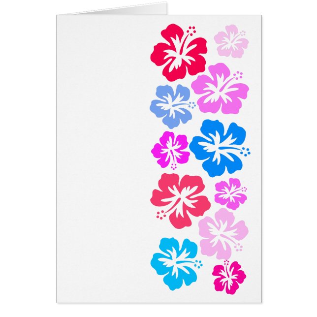 Blommigt och rosa hälsningskort (Framsidan)