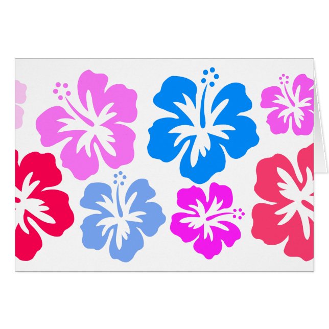 Blommigt och rosa hälsningskort (Framsidan Horizontal)