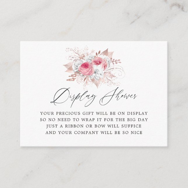 Blommigt- och Snöre Möhippa Visning Shower Tilläggskort (Framsida)