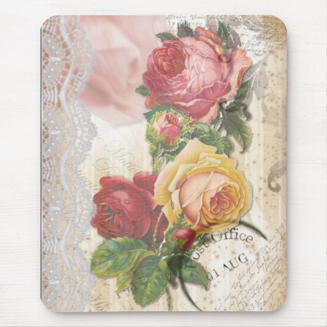 Blommigt och snöre Mousepad Musmatta (Framsidan)