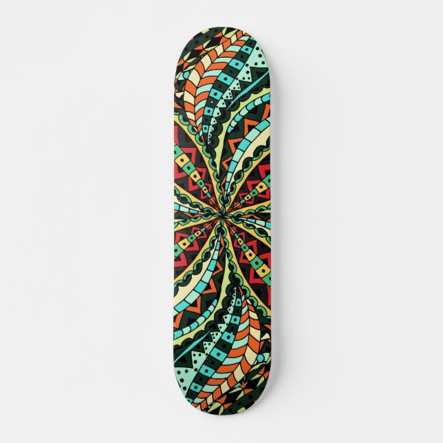 Blommigt och sömlös Snyggt Mini Skateboard Bräda 18,5 Cm (Framsida)