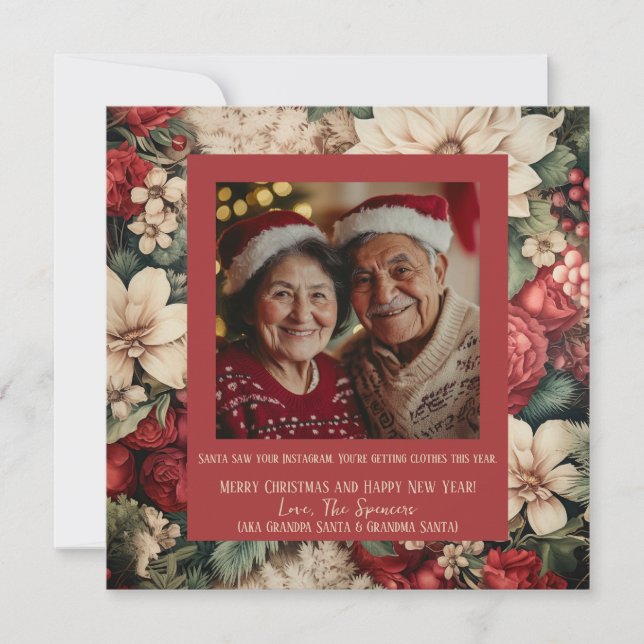 Blommigt och svordomar: Helgdag du kommer att Kärl Julkort (Framsida)