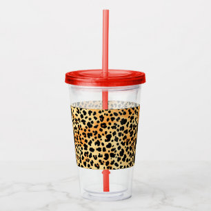 Blommigt och tigerutskrift av plastfilm Kopp Take Away Mugg