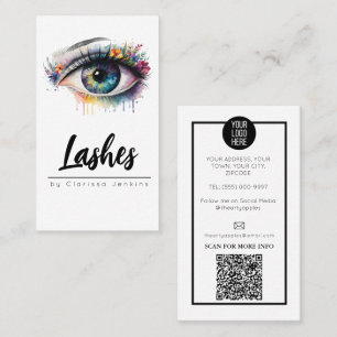 blommigt öga Lash Eyelash Extensions makup Visitkort