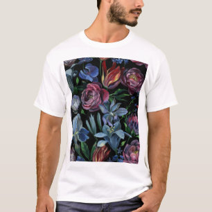 Blommigt Oil Pastel: Sömlös Mönster T Shirt
