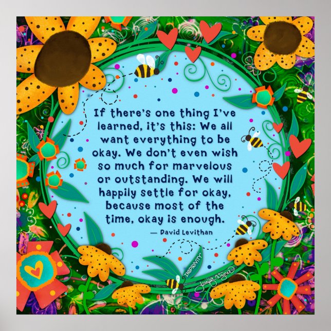 Blommigt Okej är tillräckligt med citattrapparat Poster (Framsidan)