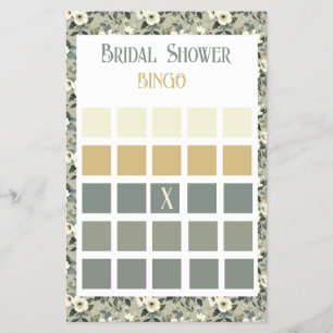 Blommigt Olive Blommars Möhippa Bingo Flygblad