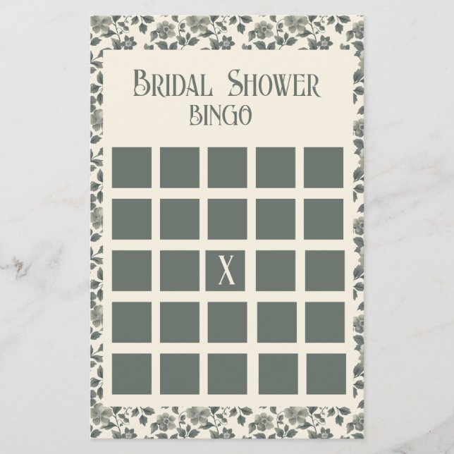 Blommigt Olivolja Blommar i Grönt och grädde Flygblad (Framsidan)