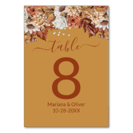 Blommigt om Bordsnumret Guld Fall Bordsnummer