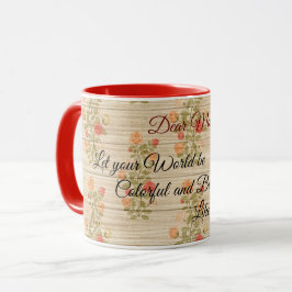 Blommigt om Populär anpassning av trä Mugg