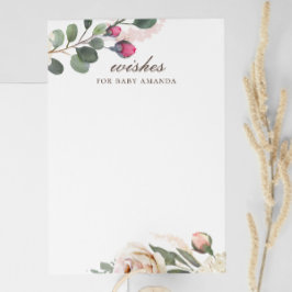 Blommigt Önskemål för baby. Råd om vattenfärg ro Tilläggskort