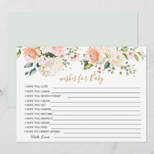 Blommigt Önskemål for Baby Shower-inbjudan för spe Inbjudningar